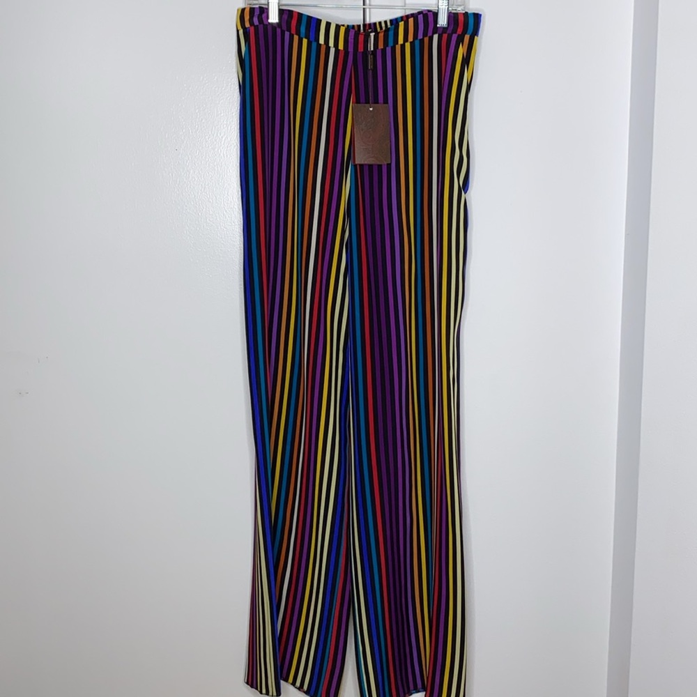 Etro Rainbow Stripe Silk Pants - Picture 2 of 11
